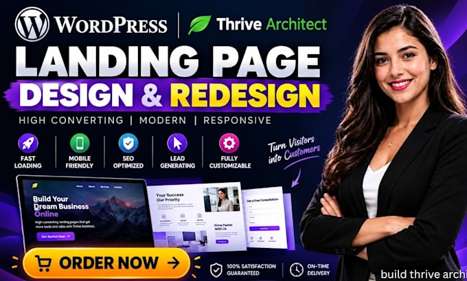 build thrive architect landing page wordpress website using thrive theme