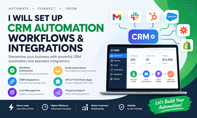 set up CRM automation workflows and integrations
