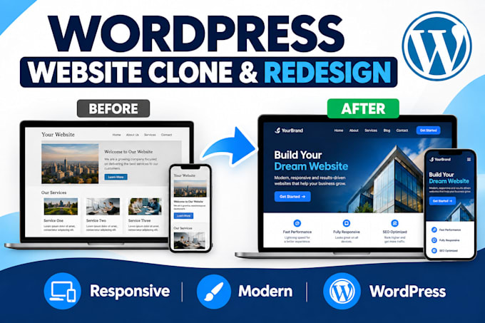 copy clone website design redesign wordpress website