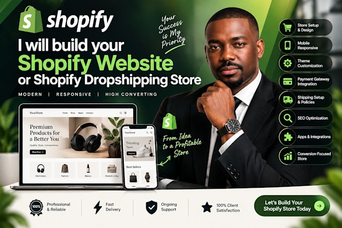 build your shopify website or shopify dropshipping store