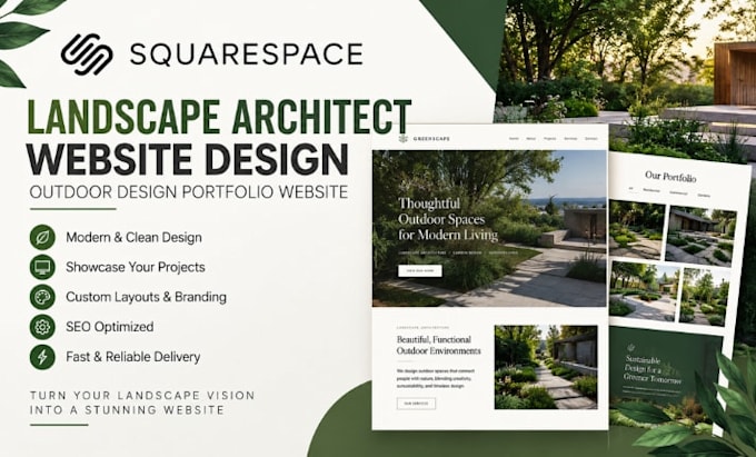design squarespace landscape architect website outdoor design portfolio website