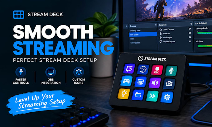 setup elgato stream deck, obs studio, and stream automation for gaming