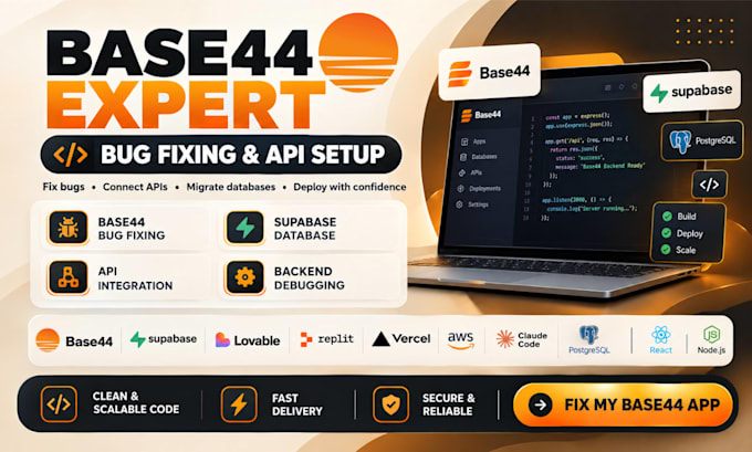 base44 bug fixing base44 supabase migration backend database to aws cloud vercel