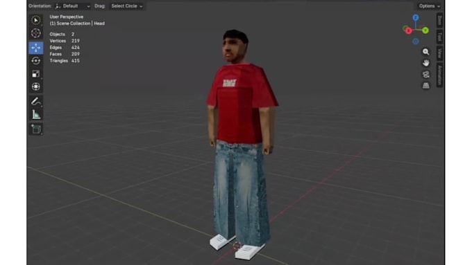model low poly 3d character in retro ps1 ps2 psx style
