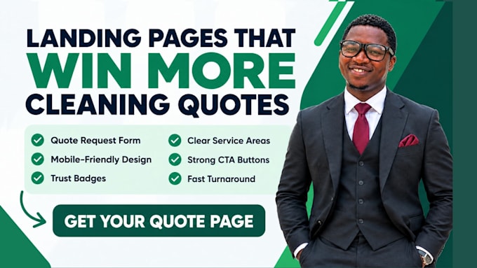 build a commercial cleaning landing page that gets more quote requests