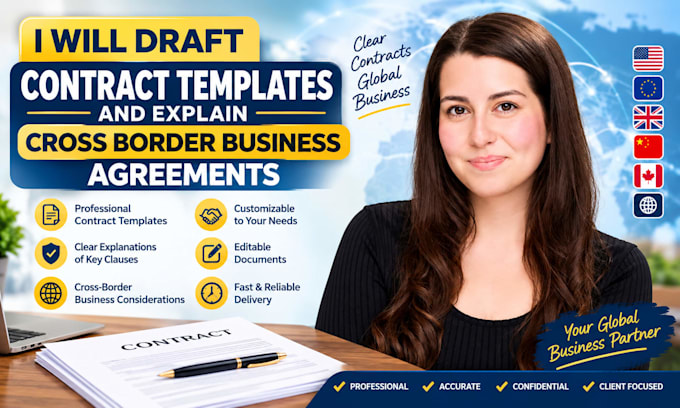 draft contract templates and explain cross border business agreements