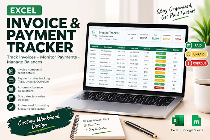create an excel invoice and payment tracker for your business