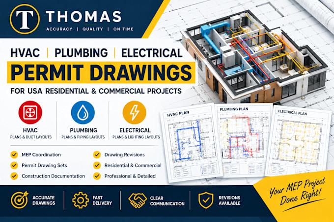 hvac plumbing and electrical permit drawings