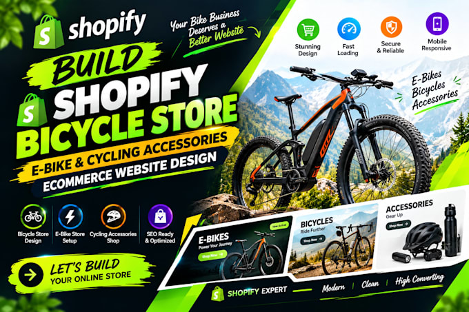 build shopify bicycle store ebike cycling accessories ecommerce website design