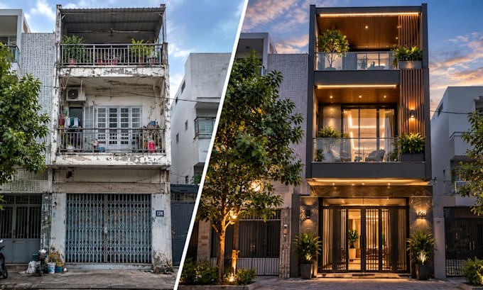 transform the existing facade into a modern new look that matches your preferred