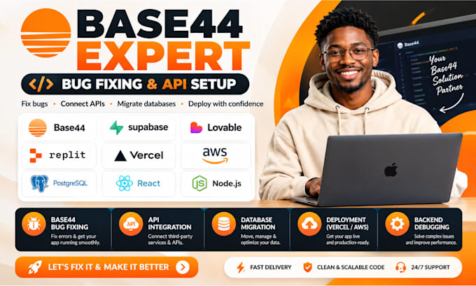 migrate base44 to supabase base44 bug fixing backend lovable to aws cloud vercel