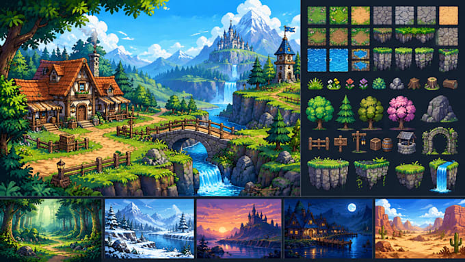 do the pixel art backgrounds tiles and scenery for your video game