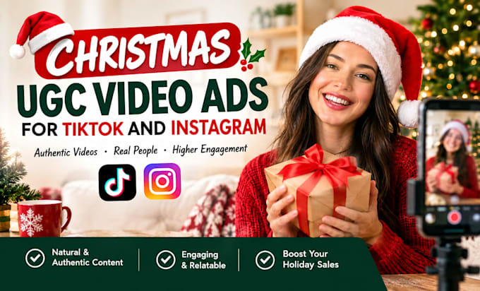 create christmas ugc video ads for tiktok and instagram