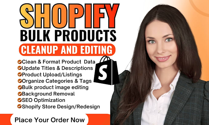 do shopify bulk product listing cleanup editing titles descriptions CSV import