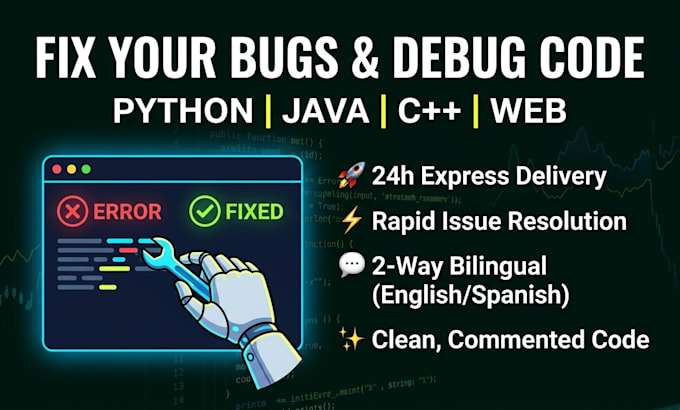 debug, fix, or optimize your python, java or c code