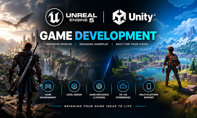 develop 2d and 3d unreal engine multiplayer game on unity and unreal engine