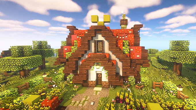 build a custom minecraft survival base, house, farm or smp build