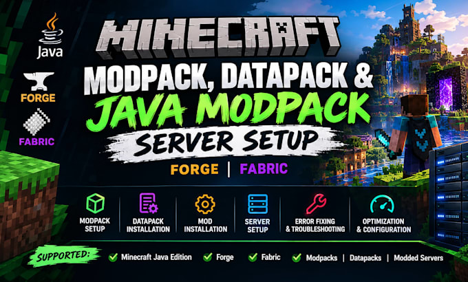 create fix modpack minecraft data pack java modpack server set up forge fabric
