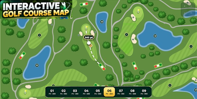 create an interactive golf course map with shot tracer for your website