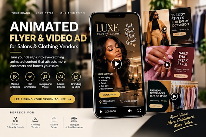 create talking flyer, flyer animation, animated flyer and promotional video ad
