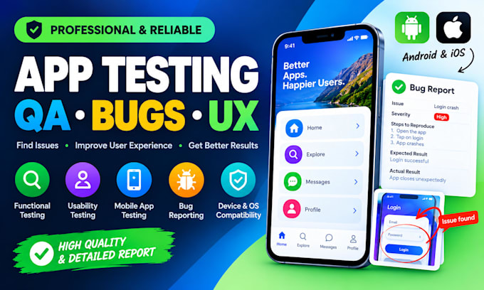 do app testing, mobile app testing and QA testing