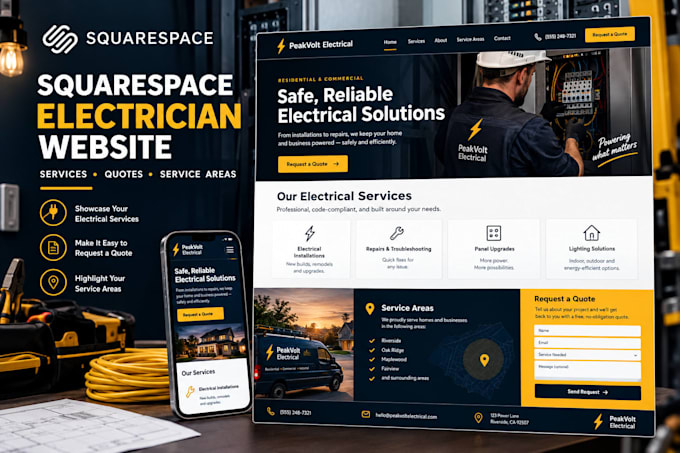 build a squarespace electrical contractor website