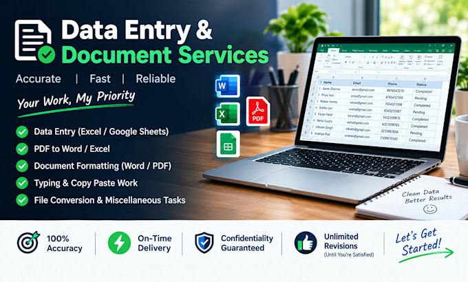 data entry and data cleaning