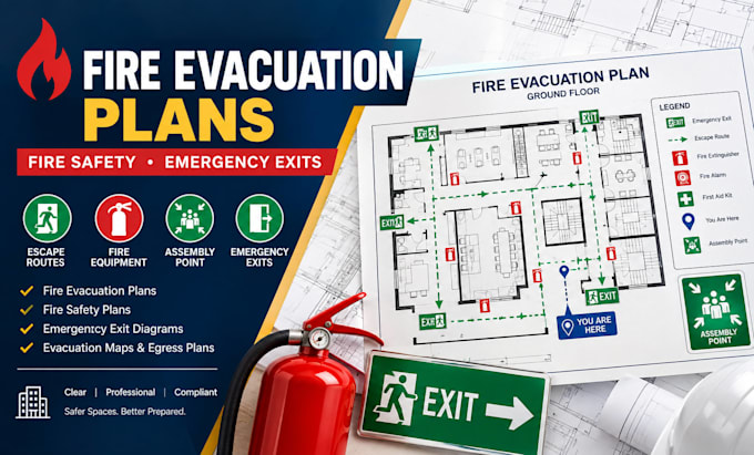 create fire evacuation plans fire safety plans emergency diagram
