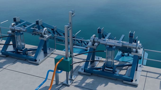do industrial 3d wave energy hydraulic power and marine engineering animation