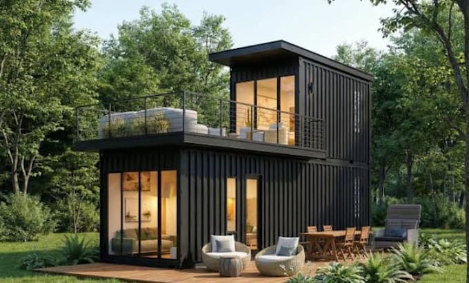 design tiny house container home and cabin with 3d renderings