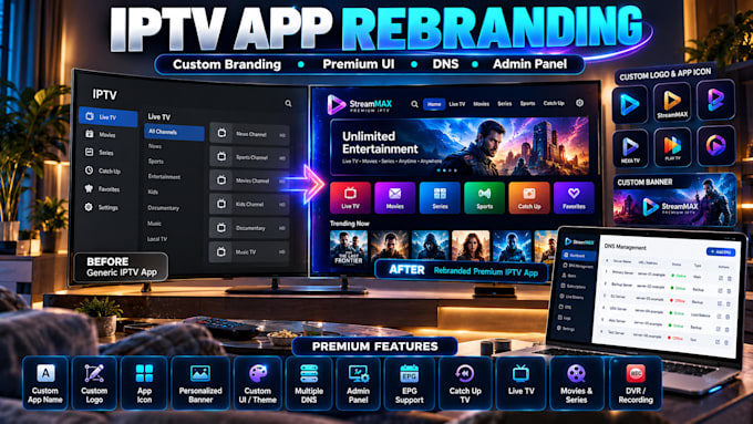 rebrands iptv app tivimate with admin panels