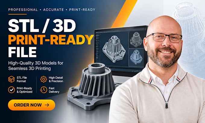 create stl file and 3d printable model from sketch or 2d drawing