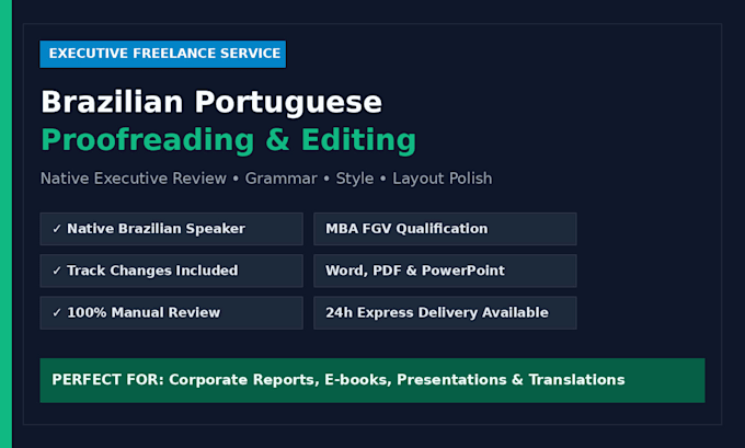 proofread and edit your brazilian portuguese text