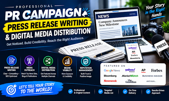 write pr campaign press release writing and digital media distribution