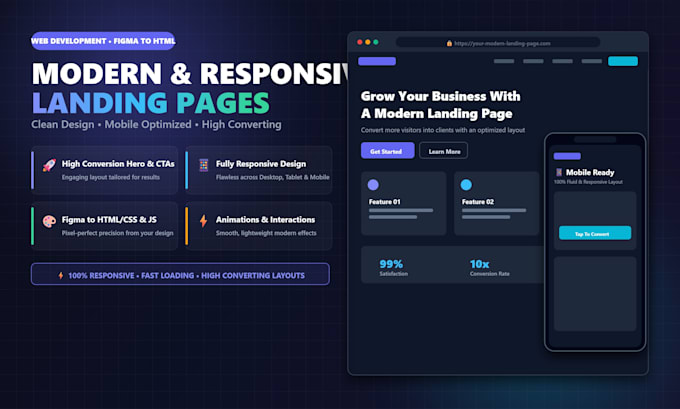 build a modern responsive landing page