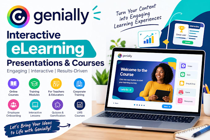 create interactive genially elearning presentations and courses