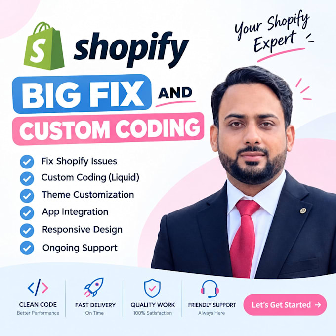 do shopify custom coding and shopify bug fixing