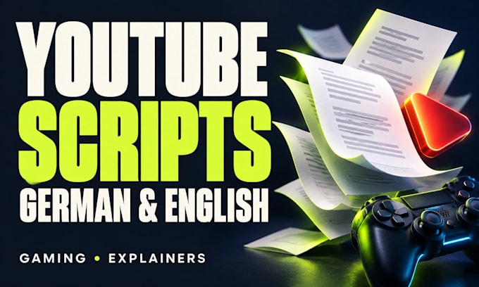 write german or english youtube scripts for gaming and explainers