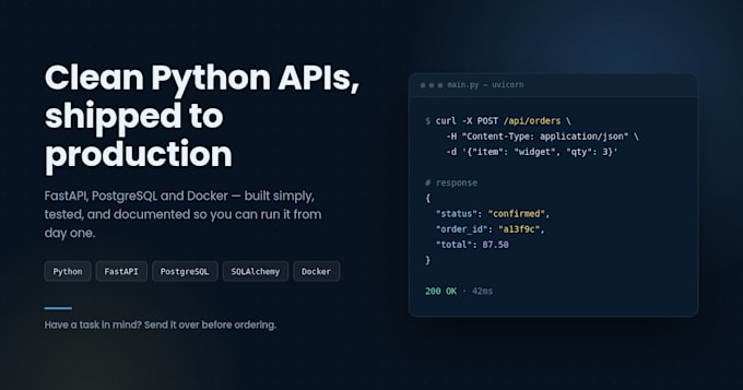 build a python script, automation tool, or backend API