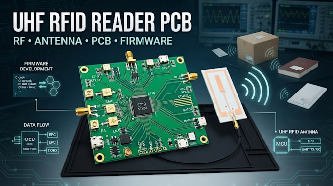 design uhf rfid reader pcb antenna rf circuit and embedded firmware