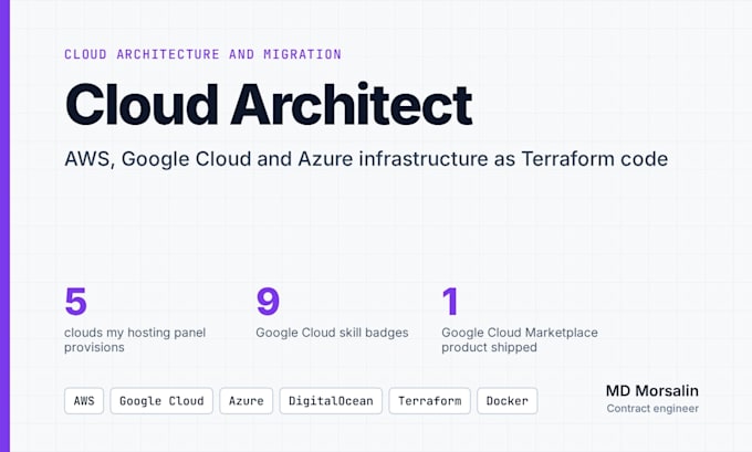 be your cloud architect for aws, google cloud and azure