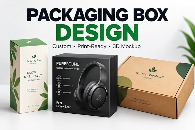 design custom packaging box, product box packaging and print ready artwork