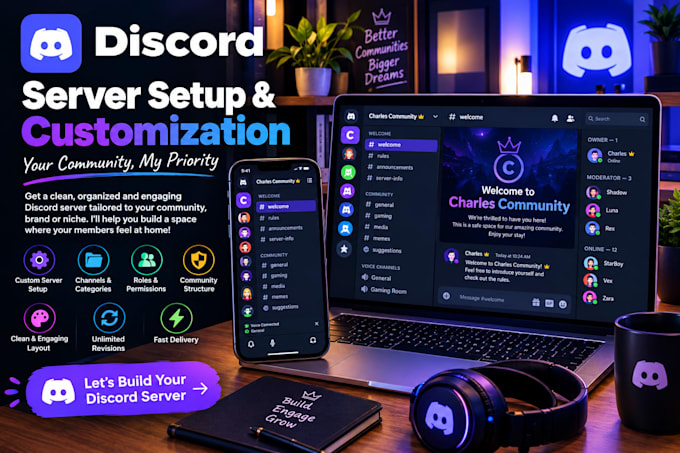 set up a custom discord server and whop for your community within 24 hours