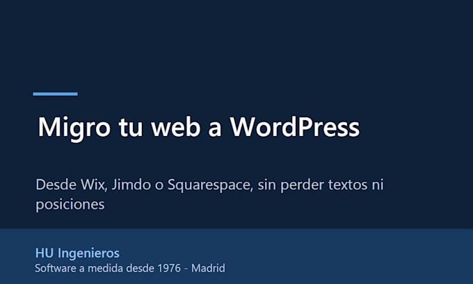 migrate your wix, jimdo or squarespace website to wordpress