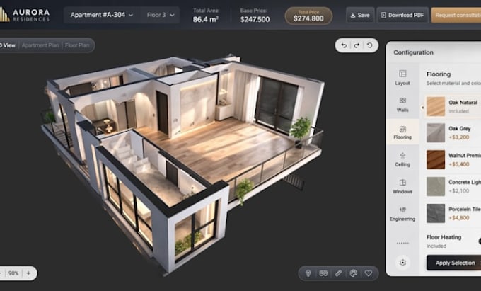 build a 3d building, room or garden configurator for your website