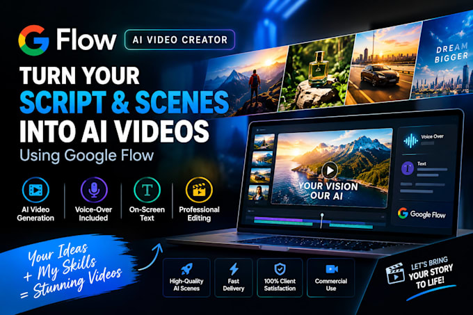 turn your script, scene , or visual  into cinematic ai videos