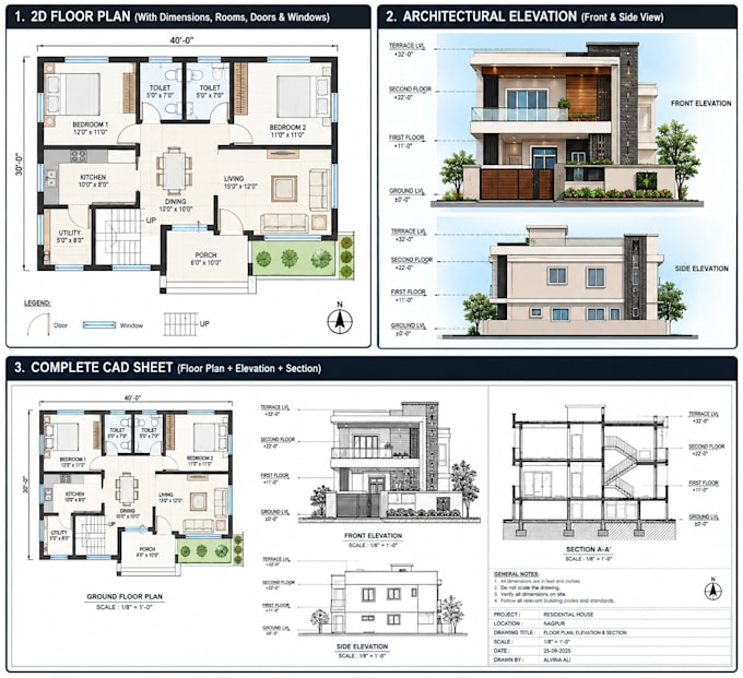professional cad drafting, architectural drawings