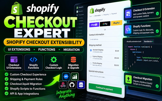 build shopify checkout extensibility UI extension functions migration fix shopif
