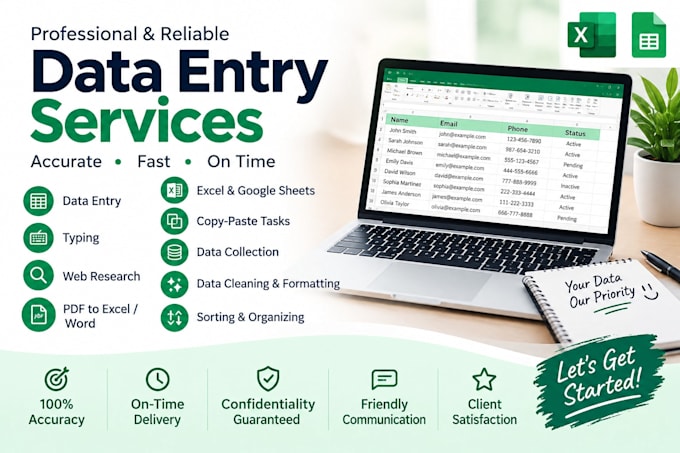 do accurate data entry, excel, web research and copy paste