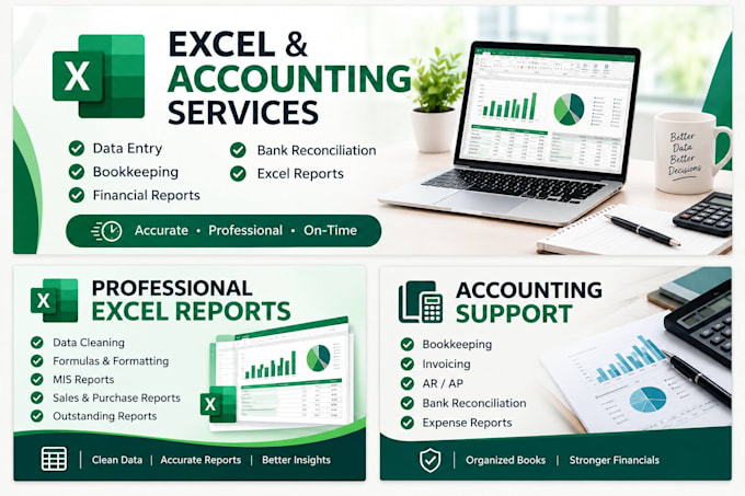 do excel data entry, accounting and financial reports